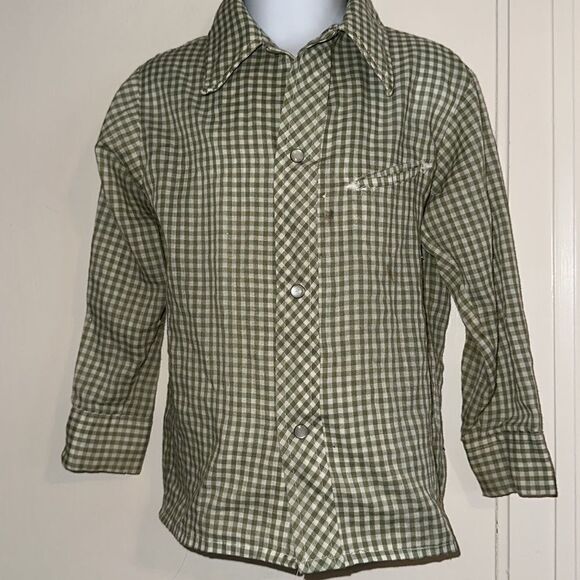 Vintage 70s Sears green denim jean jacket/pants & matching western shirt - Picture 7 of 14